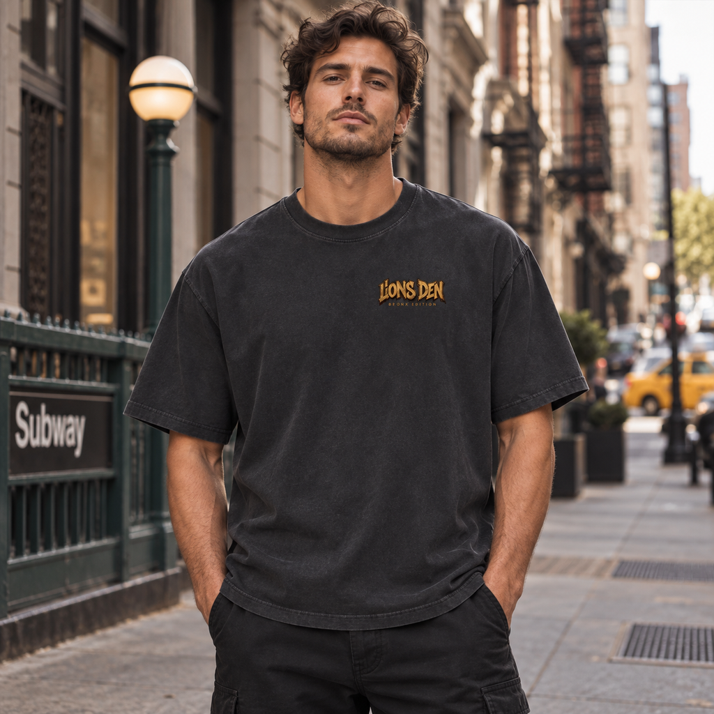 Lions Den Classic vintage-wash oversized tee on model