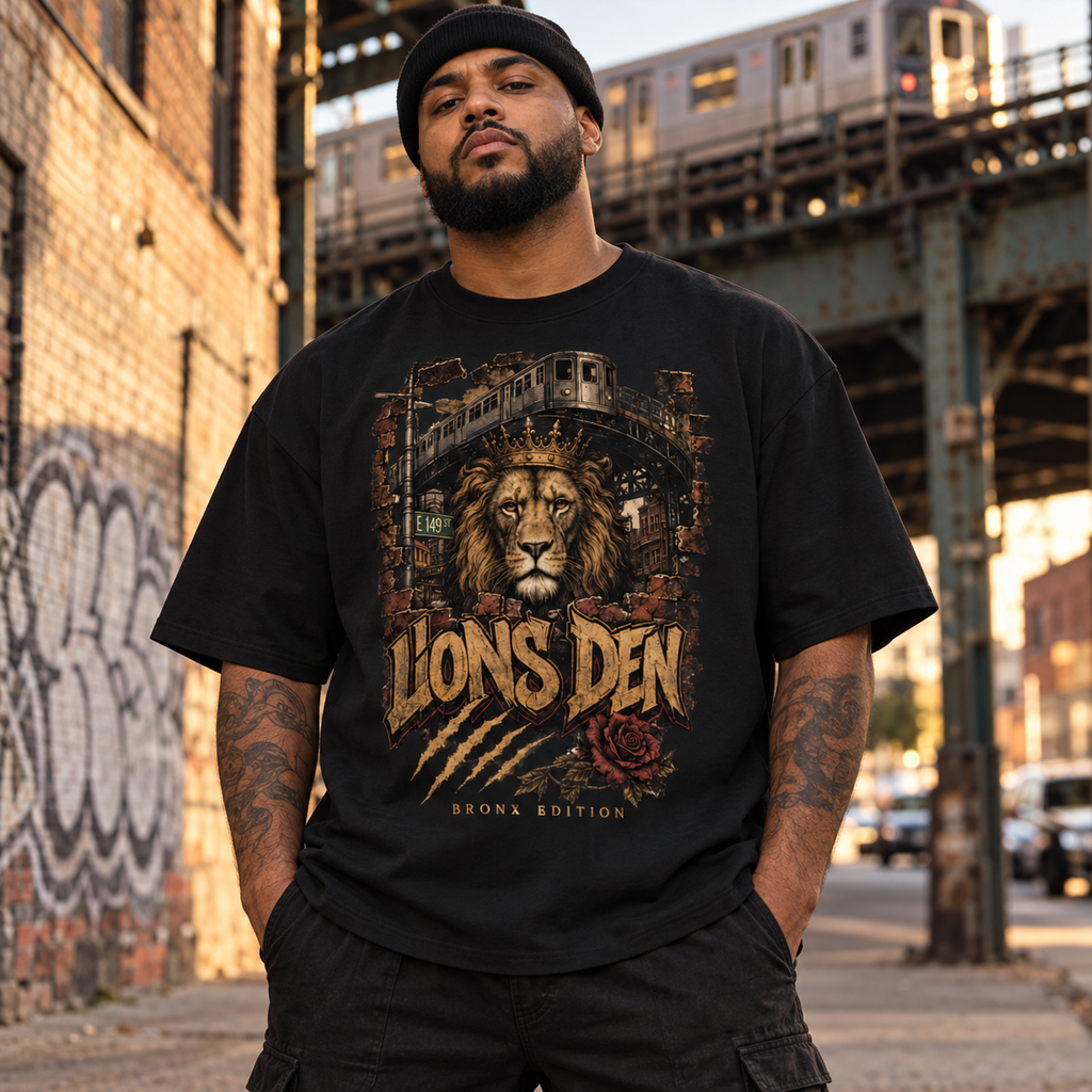 Roar of the Den oversized tee on model