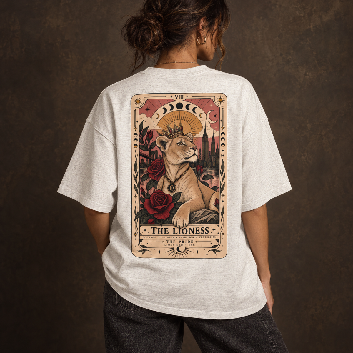 The Pride Mini Mark Oversized Drop-Shoulder Tee back view on model