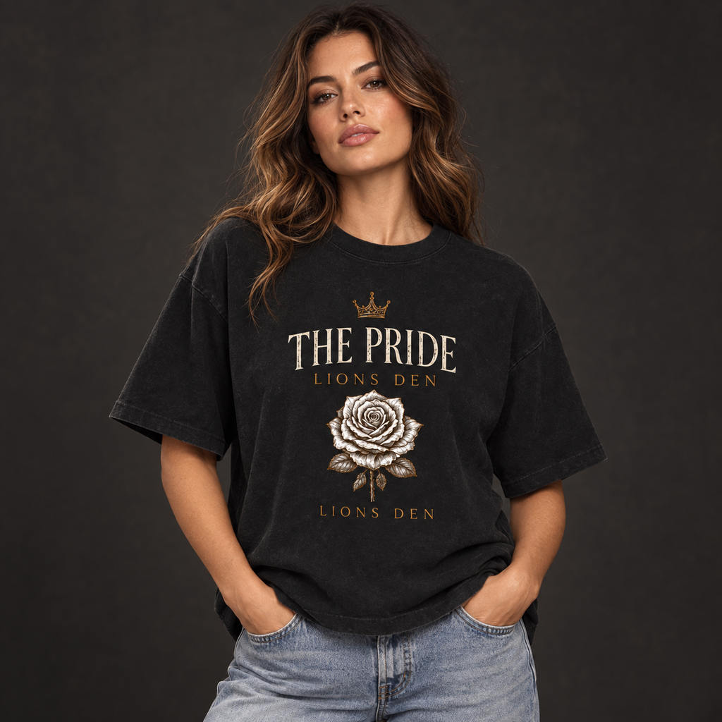 The Pride Rose Vintage-Wash Boxy Tee on model